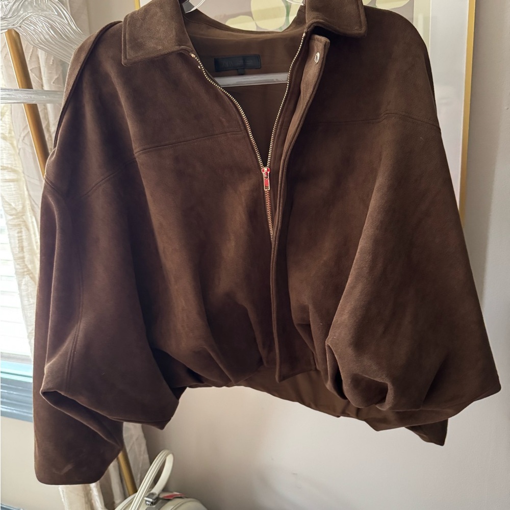 Zara Dark Brown Bomber Jacket